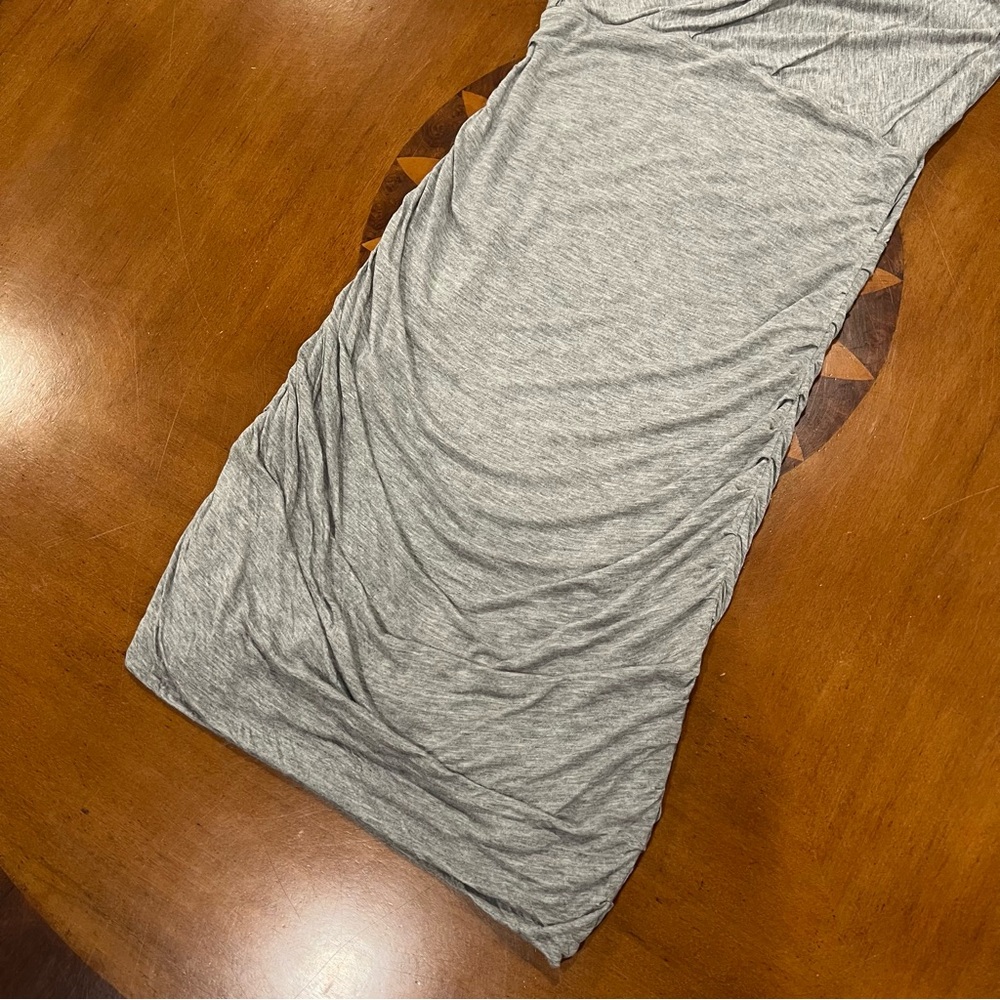 DVF Diane Von Furtenberg Angelina Ruched Jersey Dress Gray Medium Draped Mini - Picture 16 of 16